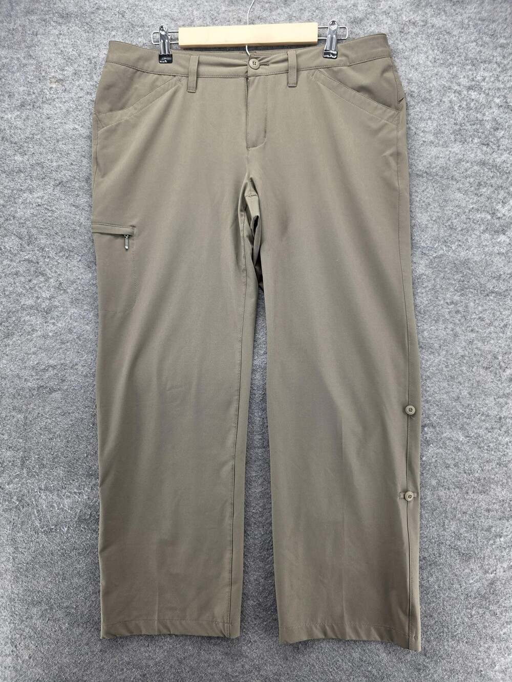 Eddie Bauer Pants Womens 12 Brown Hiking Outdoor Stretch Zip Pocket Straight Leg